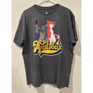 NWOT Disney Parks Aristocats gray Vintage O’Malley Scat Cat Style Tee Sz L